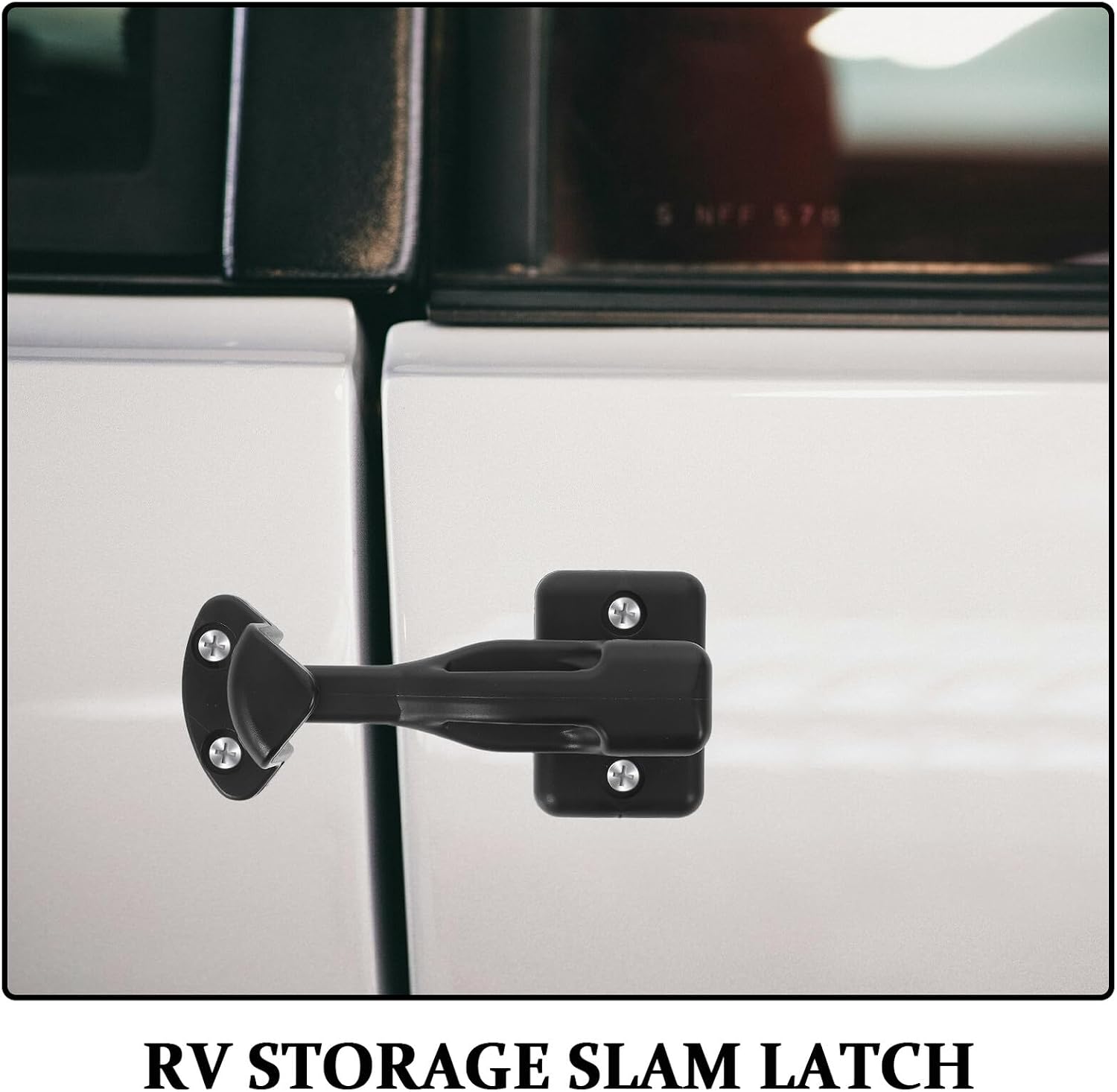 Garneck Rv Cabinet Nylon Latch Lock Black Camper Door Retainer Catch for Trailer Boat Hatch Yacht Cabinet and Rv Screen Handle Replacement