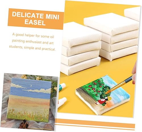 Miniatura 4 de 2 juegos de mini tablero de pintura al óleo lienzo accesorios de bricolaje mini lienzo soporte de pintura decorativo caballete mini caballete