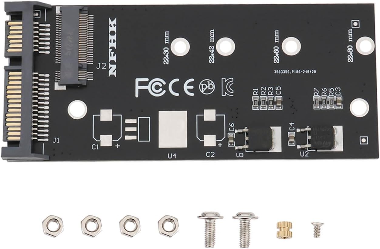 Micro Traders 1Pc M.2 SATA Adapter Raiser B+M Key M.2 NGFF SSD to 2.5 SATA3 Adapter Card M.2 to SATA Adapter for 2242 2260 2280 M.2 NGFF SSD