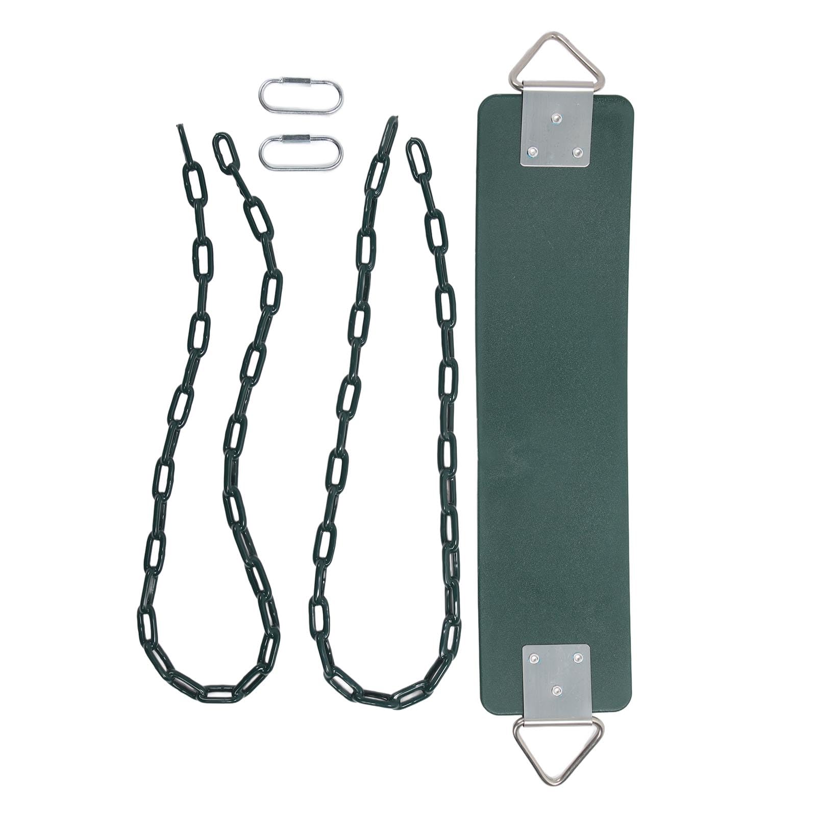 Naroote Outdoor Eva Soft Board Swing Beschichtete Ketten Heavy Duty Swing Kids Release Vitality Dunkelgrün 440,9 Lb Kapazität
