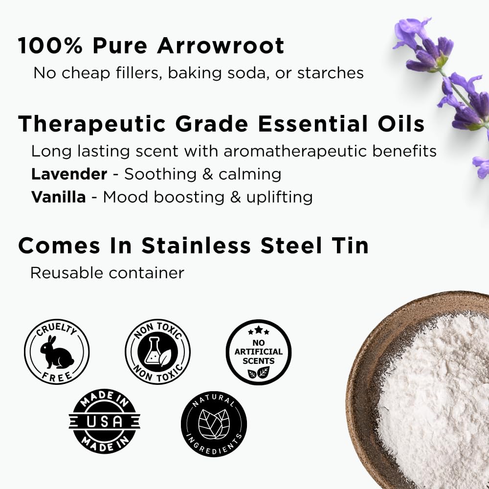 Sumbody Body Powder for Women & Men Sunkissed Vanilla - (4oz) Talc & Cornstarch Free Arrowroot Powder Organic for Skin, Sweat Absorbing Powder Body Deodorant, Dusting Powder, Baby Powder Travel Size - Image 4