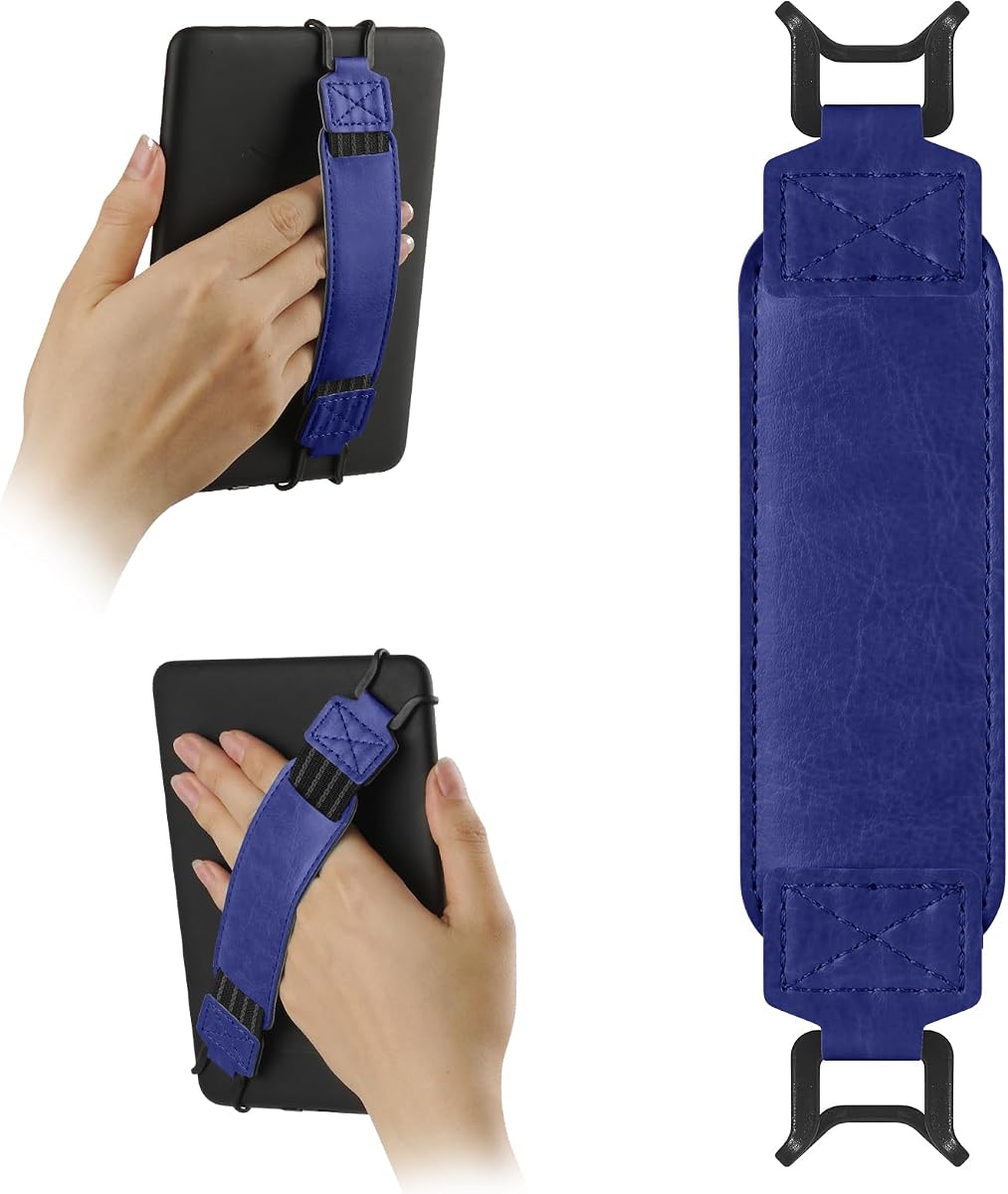 Correa de mano suave universal para tableta eReader de 6-7 pulgadas, compatible con Kobo/Pocketbook/Tolino/Paperwhite/Nook, correa de mano de alta elasticidad para tableta, azul