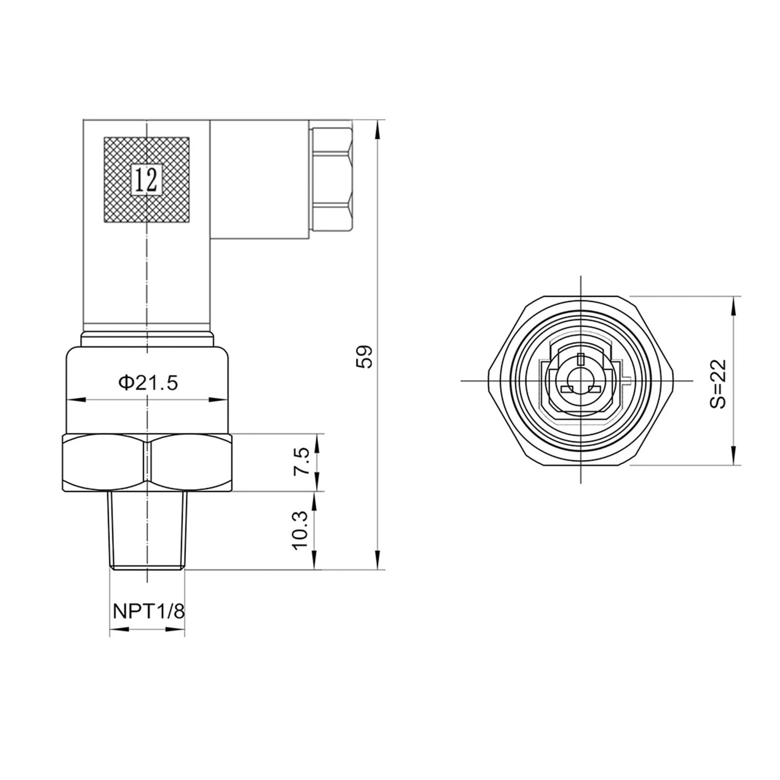 Drucksensor Sensor 1/8NPT 5V 12VDC 0,5-4,5V Keramiksensor Edelstahl DIN43650C(60psi-5VDC-0.5-4.5V)