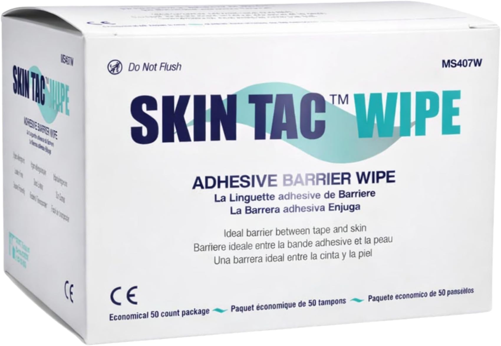 Skin-Tac MS 407W Adhesive Barrier Wipes, 50 Pieces