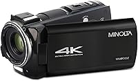 Vista 1 de Minolta Videocámara 4K Ultra HD con pantalla táctil de 3.5 pulgadas, zoom óptico de 10x, fotos de 28 MP, estabilizador digital, soporte de zapato