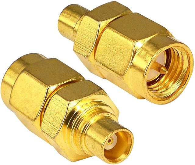 BOOBRIE RF SMA to MCX Coaxial Coax adapter DAB Aerial MCX female Jack to SMA Male plug (pin) Connector Converter for WIFI Antenna/DAB Radio JVC/DAB Car Aerial/Wireless LAN Devices/GPS Pack of 2