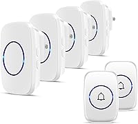 Vista 9 de FullHouse - Kit de timbre inalámbrico e impermeable para puerta, distingue las puertas delanteras y traseras, alcance de más de 1000 pies y 60