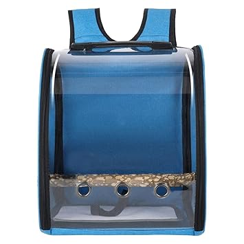 Aswadh Birds Carrier Cage Shoulder Bag Pet Parrot Travel Breathable Backpack Blue