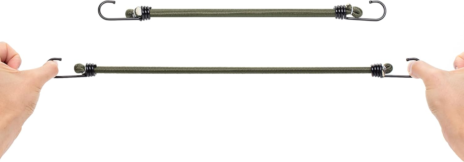 UNCO- Bungee Cords with Hooks, 12 inch, 10 Pack, Bungee Cords Heavy Duty Outdoor, Camping
