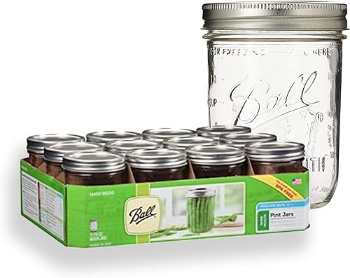 Miniatura 4 de Tarros Mason de boca ancha, 12 frascos, tarros de conservas de 16 onzas con tapas, tarro de vidrio de almacenamiento con tapas herméticas y bandas,