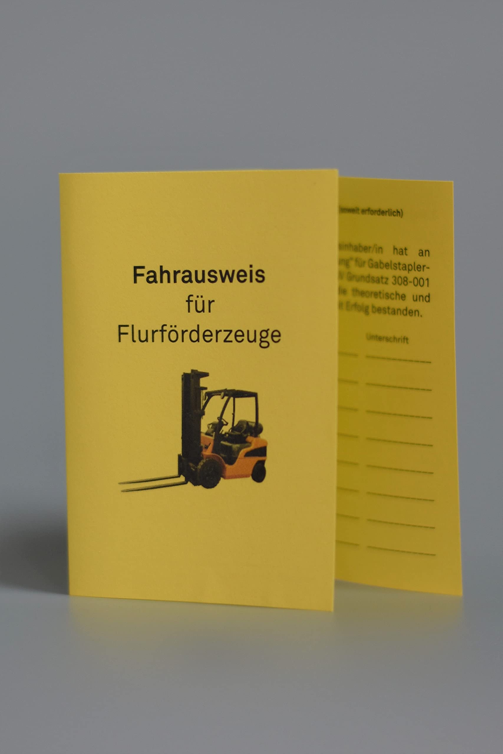 10x Fahrausweise für Flurförderzeuge – Staplerschein/Ausbildungsnachweis für Gabelstaplerfahrer - ohne Logo