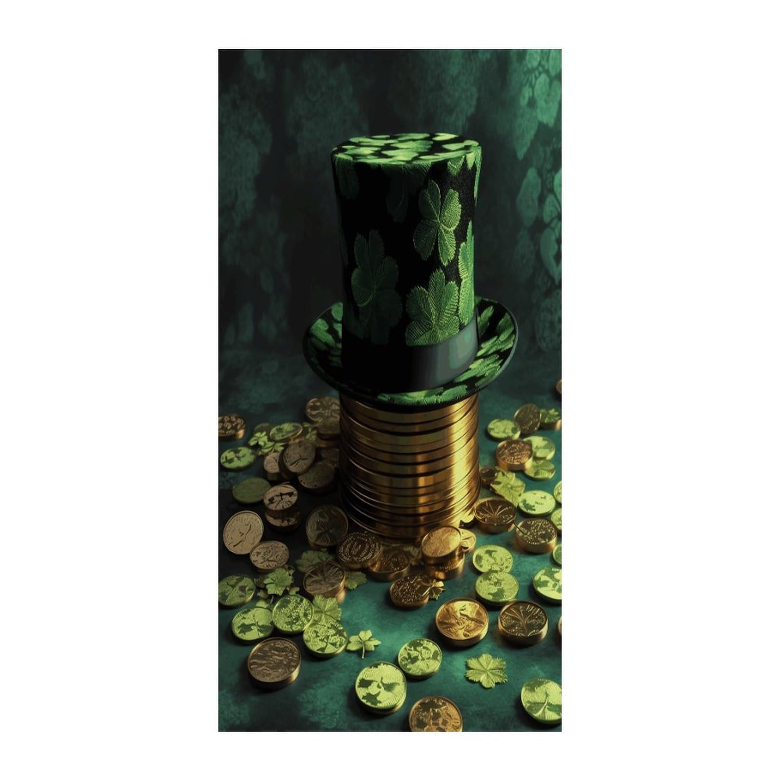 Fekiloot Style Green Hat And Gold Coins Door Curtain Room Divider Curtains