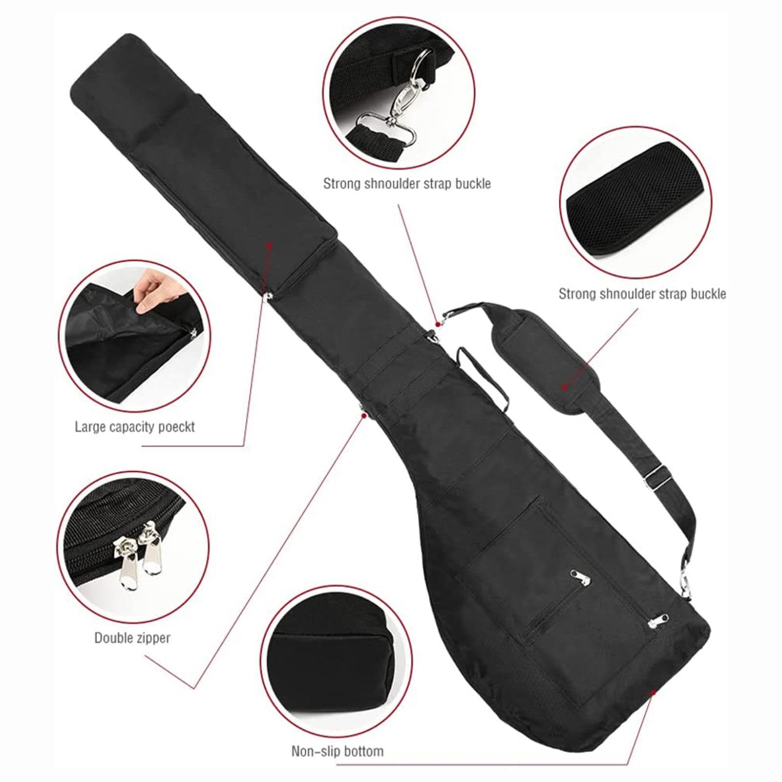 Sac de Golf de Voyage Pliable pour 8-10 Clubs Transport Résistant à l'usure