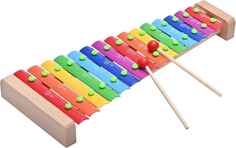 Xilófono 15 tonos Glockenspiel instrumento musical juguete para regalo para niños adultos