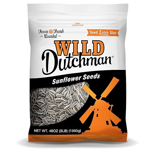 Wild Dutchman Semillas de girasol tostadas en una bolsa resellable para una máxima frescura y un aperitivo fácil de verter, sabor original salado, 3