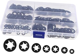 BUGUUYO 280 Peças Arruela De Bloqueio Arruelas De Dente Interno Rodas Arruelas De Bloqueio De Dente Interno Arruelas De Aço Inoxidável Arruelas Pretas Arruelas Serrilhadas Dente Interno