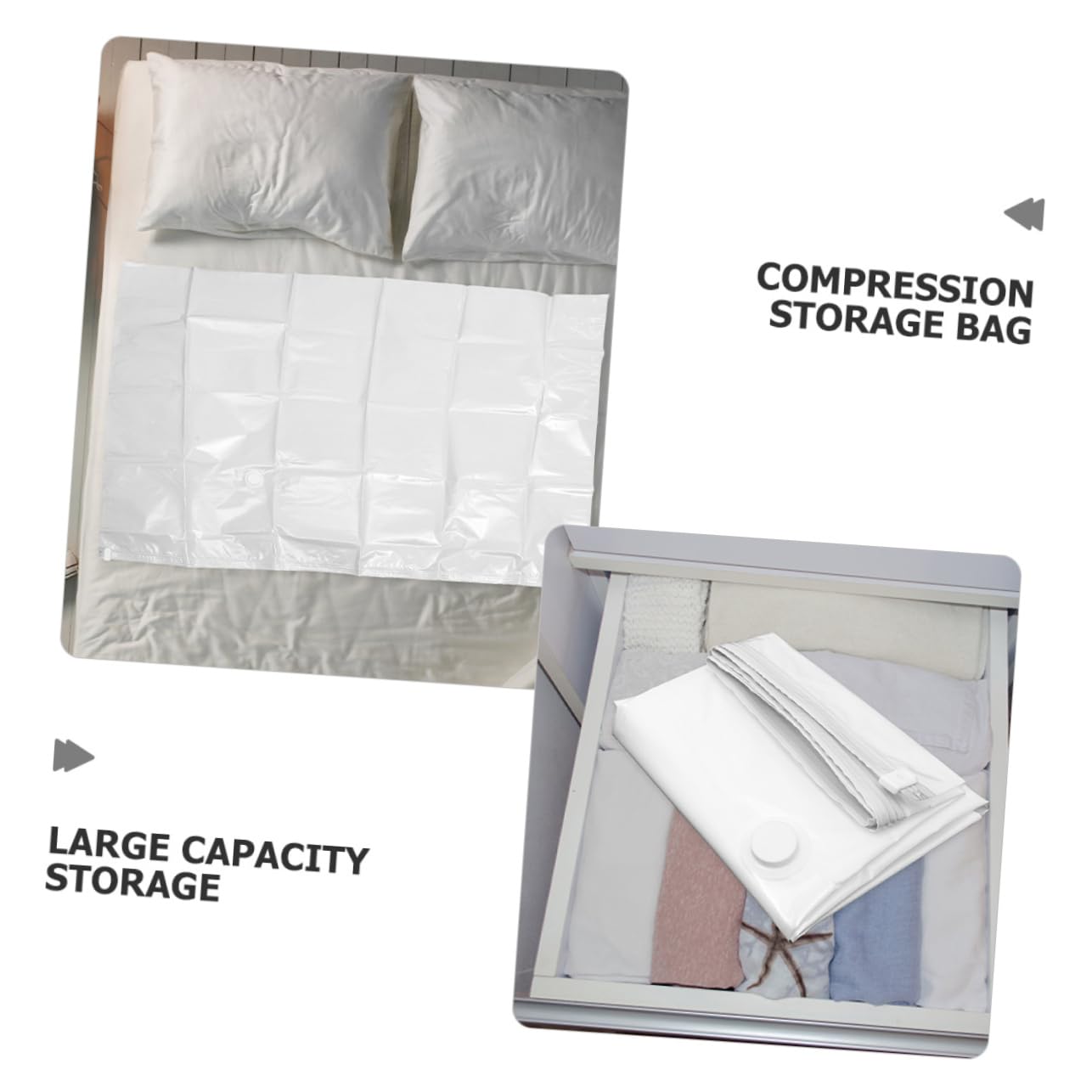 Cabilock 2piezas Bolsas de Vacío para Colchones Reutilizables Bolsas de Compresión al Vacío Gruesas para Almacenamiento de Ropa Unidades para Mudanzas y Organización de Espacios