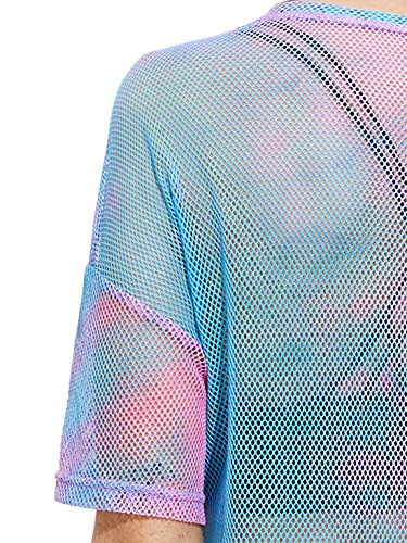 Makemechic Women's Swimsuit Cover Ups Beach Swimwear See Through Sheer Mesh Dress Loose Multi Xl #TOP4