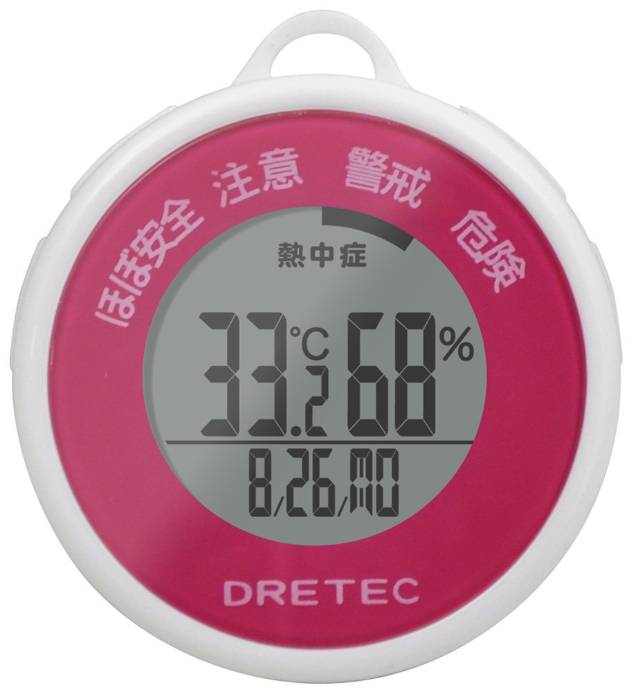DRETEC heatstroke flu warning meter Pink O-244PK