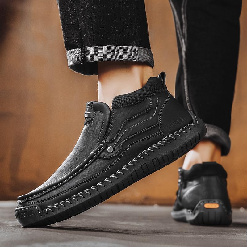 Mens Boots For Men High Top Chelsea Leather Shoes Casual Dress Loafers Men's White Black Brown Size Boot Man Shoe Formal Oxford