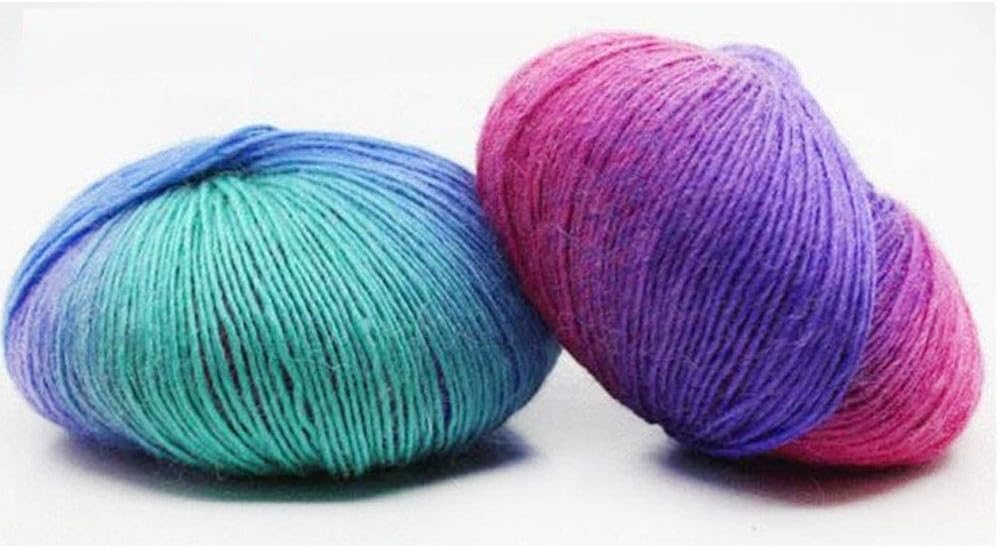 Roblue Ball of Rainbow Wool Multicoloured Acrylic 100% for Knitting 2 Pieces