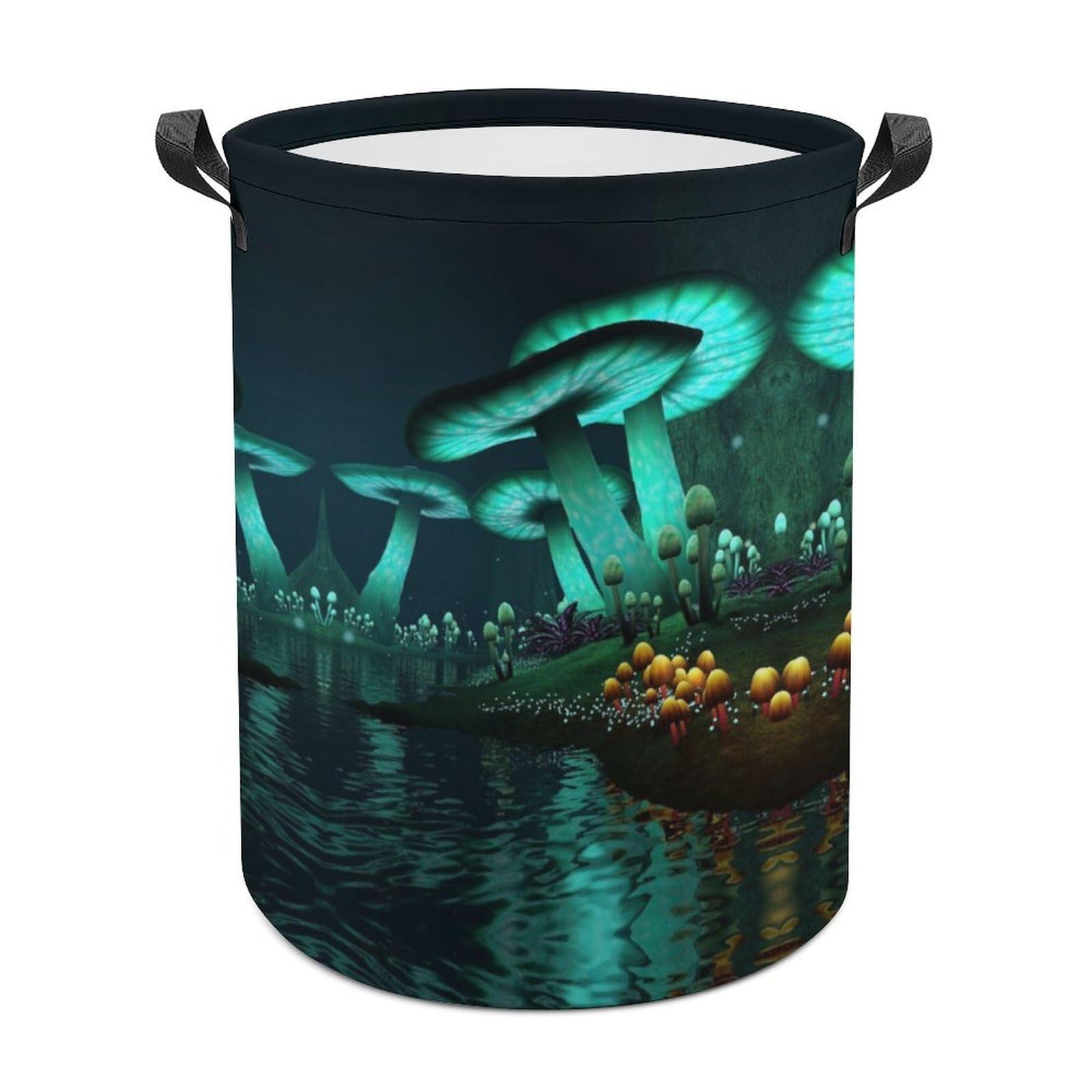 MHYRAC Laundry Hamper, Psychedelic Mushroom Laundry Basket, Washing Basket with Handle