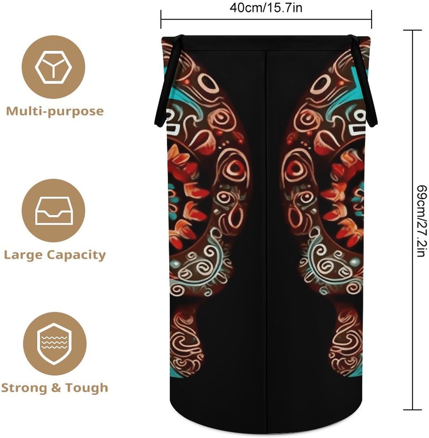 Sugar Skulls Day of The Dead Laundry Hamper Portable Lightweight Clothes Hampers Fashion Dirty Laundry Storage Basket Large Capacity Foldable Clothes Baskets for Bathroom Bedroom