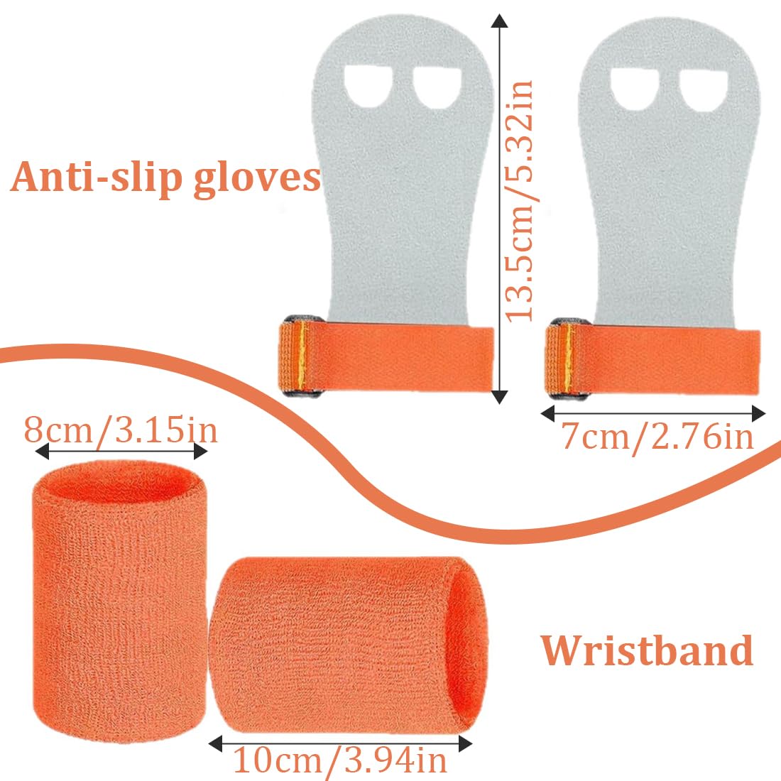 Maniques, Paire de protège-poignets pour gymnastique rythmique Kit pour filles et enfants Orange
