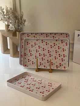 Generic Melamine Serving Tray Set, White, Rectangular, Set of 3, .em