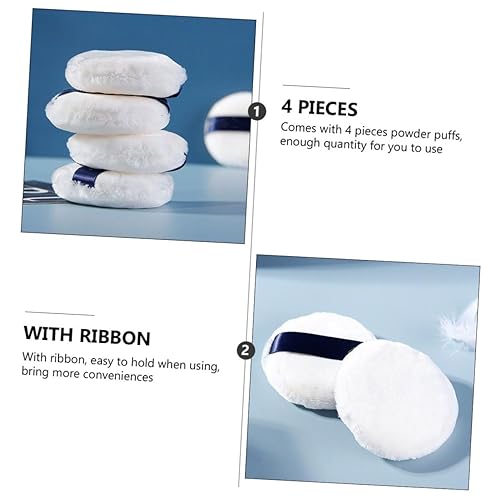 Miniatura 8 de NOLITOY 4 unids Polvo seco Puff Esponja Suelta Soplo de Polvo de Maquillaje Polvo de Algodón Puff Cuerpo Puff Fundación Puff Polvo Esponjoso Puff