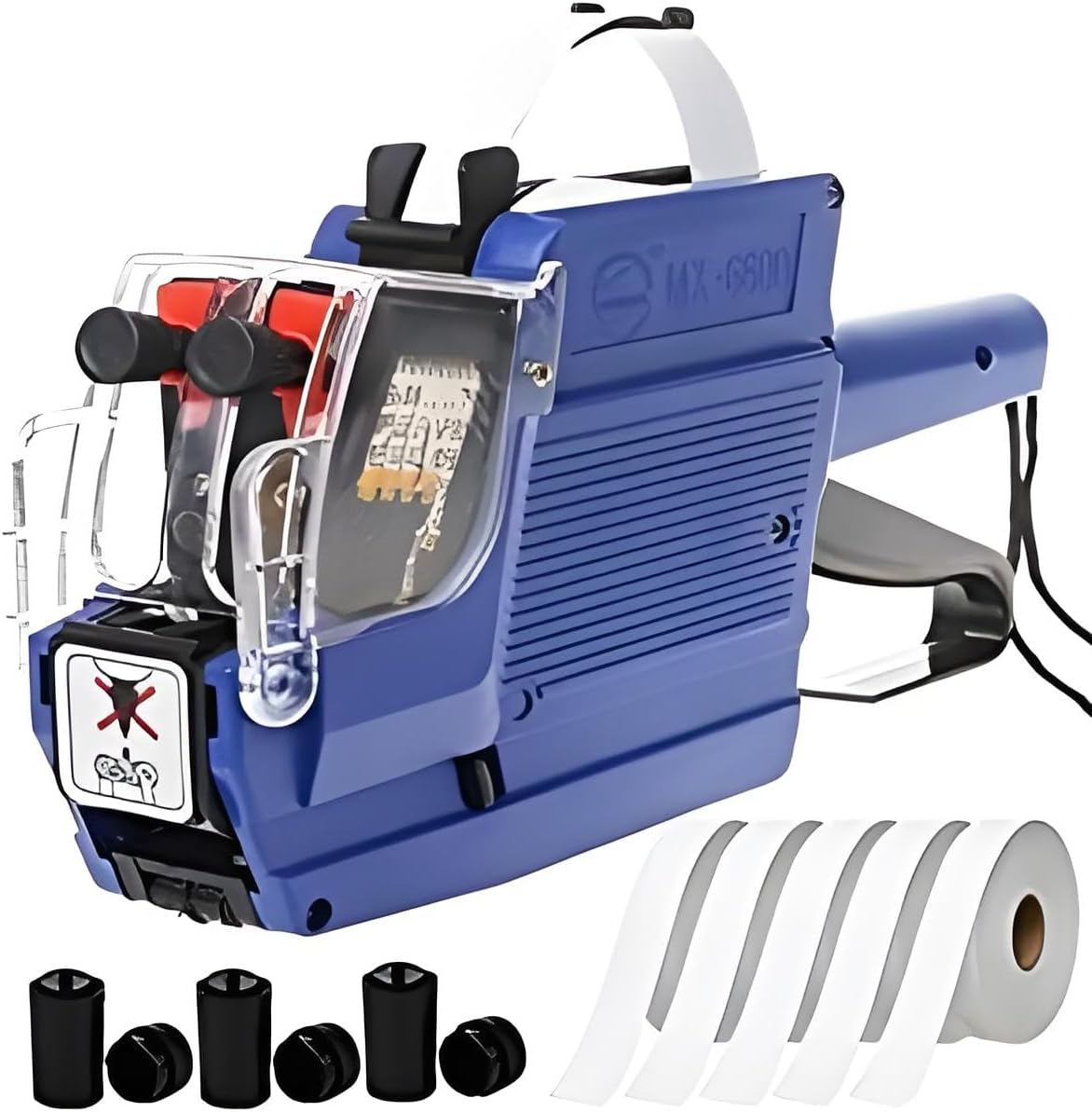 MX-6600 Professional Price Marker with 2 Lines & 20 Bits. Price Tag Marker Kit for Retail, Office, Grocery Store & Organization Marking (Blue)