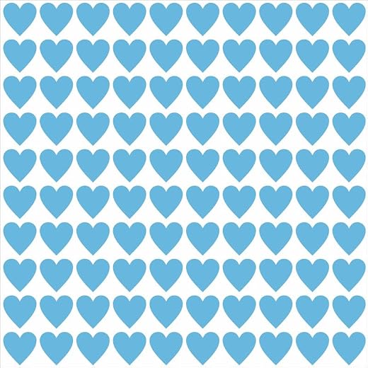 BlackArto 540 Pieces - Heart Shape Dil Self Adhessive Writable Surface Stickers Labels for Kids, Stationary, Chart Activit...