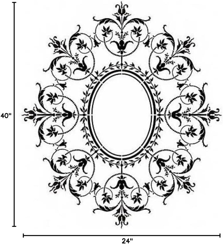 Marie-Antoinette Ceiling Medallion Stencils - Decorative Wall and Ceiling Design - DIY French Classic Home Décor - Cutting Edge Stencils