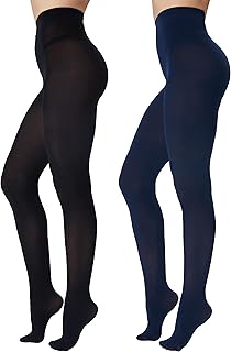 2 Pairs Women's 80D Opaque Tights, Soft Run-Resistant High Waisted Pantyhose, Solid Color Tights With 28 Colors