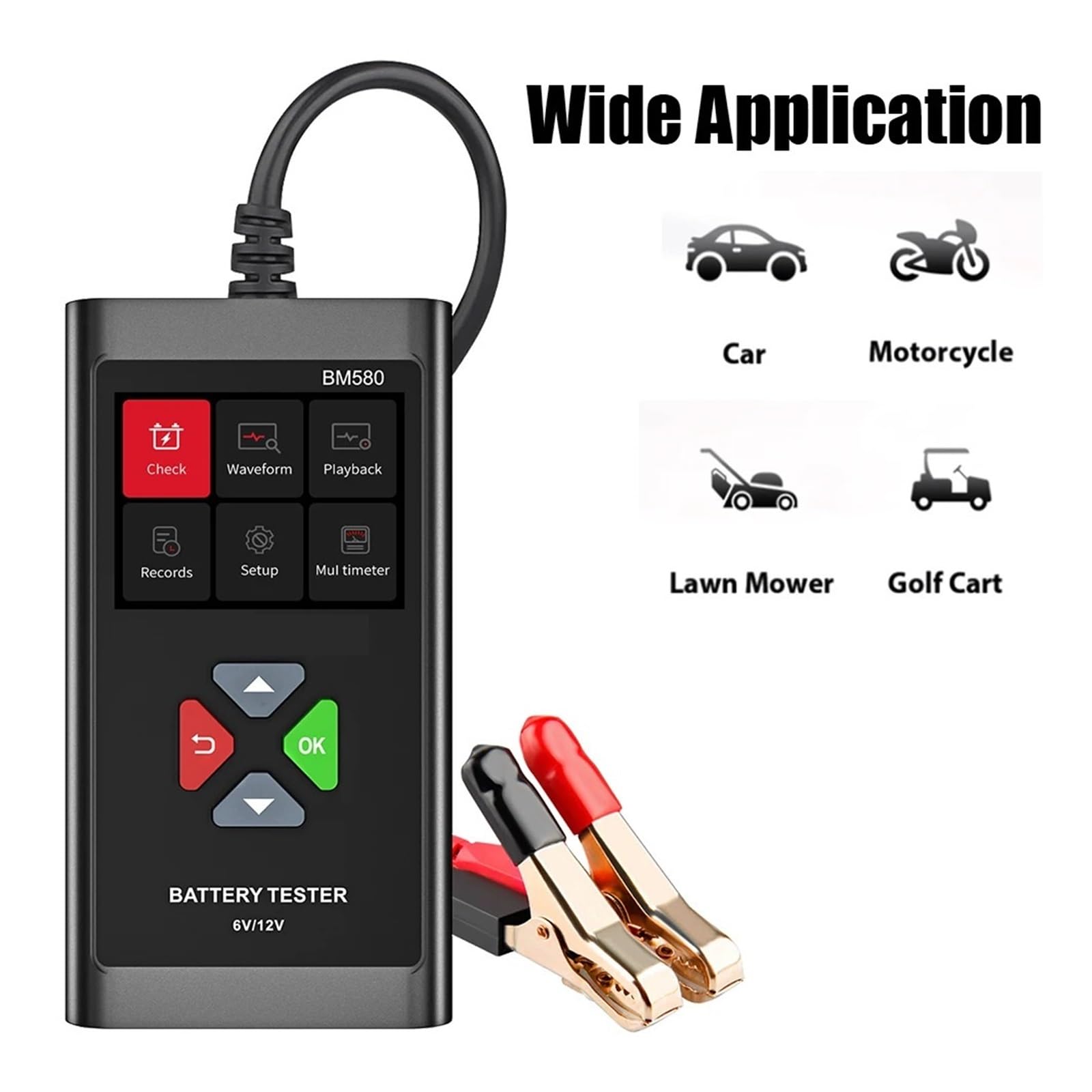 Comprobador De Baterias Probador De Batería De Coche De 12V Y 6V, Prueba De Arranque De Carga, Analizador De Circuito CCA, Accesorios For Automóviles For Batería Húmeda/Gel/ácido De Plomo
