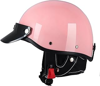 Half Motorcycle Helmets Retro Open Face Half Shell Motocross Helmet for Cycling Motocross Cruiser