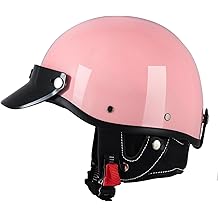 Half Motorcycle Helmets Retro Open Face Half Shell Motocross Helmet for Cycling Motocross Cruiser Bike Scooter Chopper Men Women DOT Approved