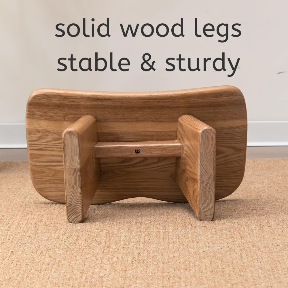 Ergonomic Butterfly Meditation Bench - No Assembly Required Wooden Kneeling Stool for Yoga & Prayer, Comfortable Seiza Seat for Mindfulness & Relaxation