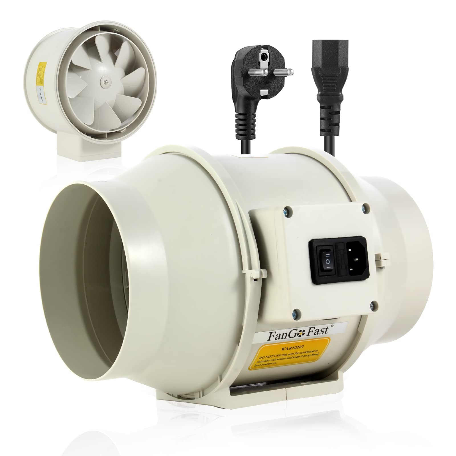 Ventilateur Extracteur D'air 100mm 6W - Débit 221m³/h - Pour Salle De Bain, Garage, Tente De Culture - Vitesse Variable - 7