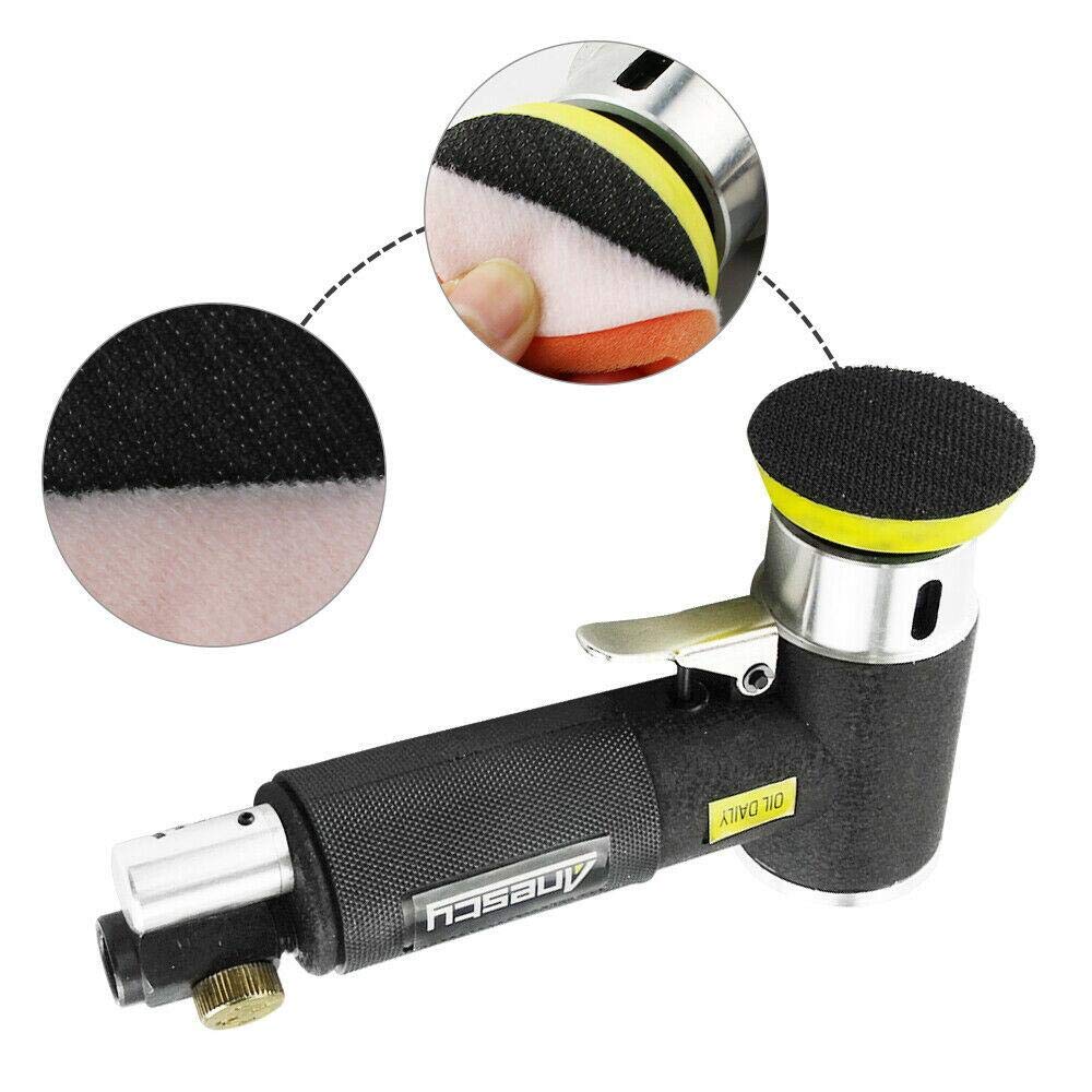 Mini ponceuse excentrique à air comprimé, Anesty Mini ponceuse orbitale 25mm/50 mm/ 75mm Air Sander 1"/ 2" / 3" Petit Ponceuse Pneumatique Orbitale