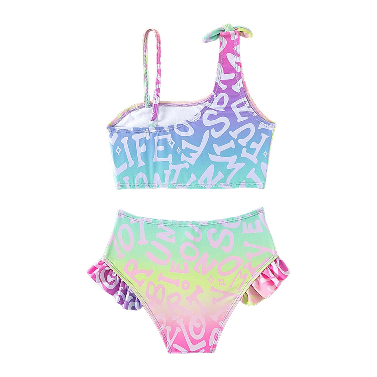 Generisch Traje de baño de verano para niños y niñas, corte entallado, traje de baño, verano, informal, teñido batik, playa, deporte, baño