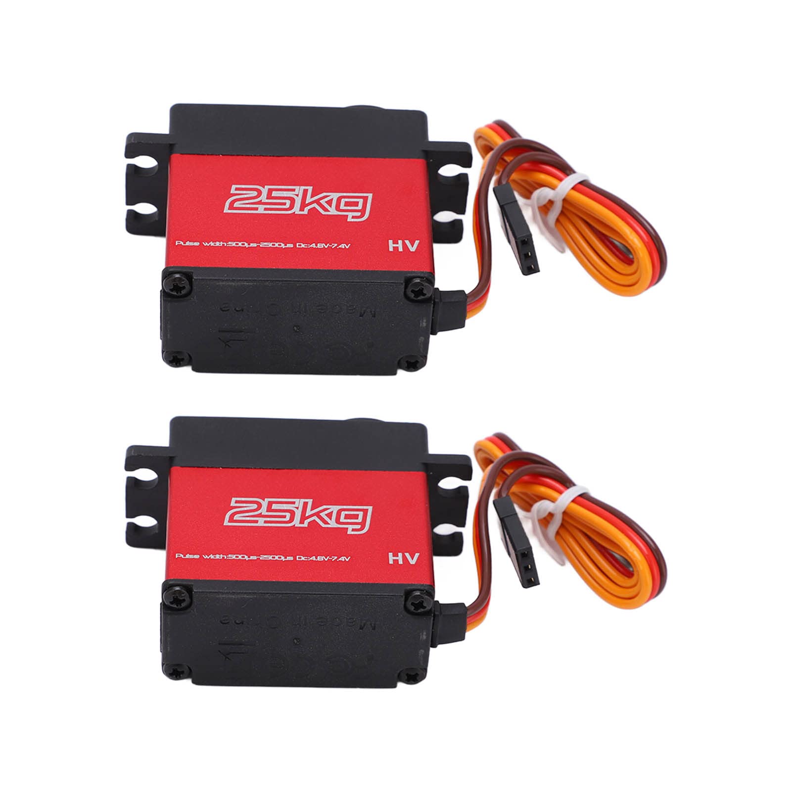 Servo digital de 25 KG, engranaje de dirección totalmente metálico de alto par con brazo servo de 25T para coches RC 1:10