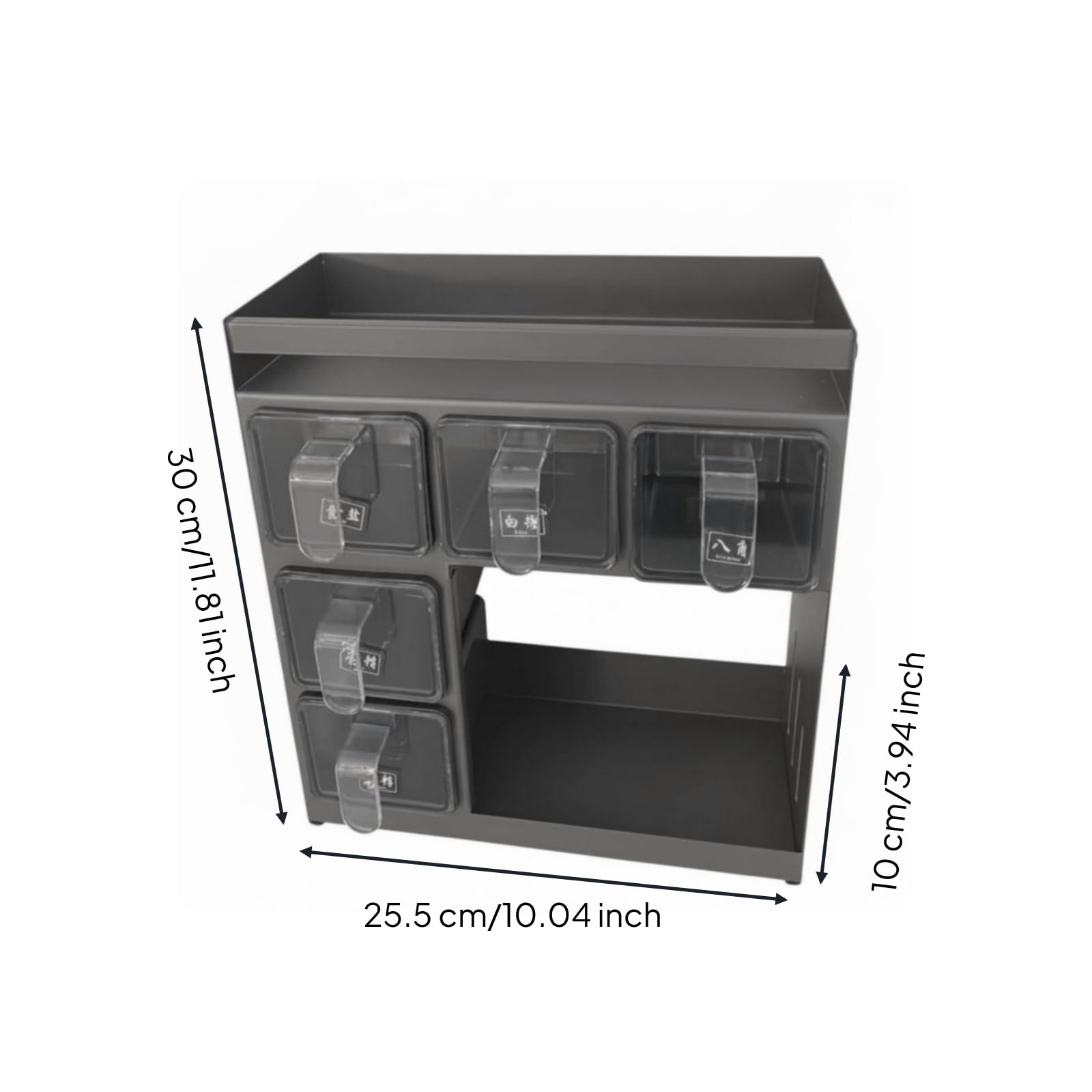 Estante de Especias de Pared Organizador de Cocina Soporte para Condimentos Repisa con Vasos Material Acero Carbono Apto para Almacenamiento Doméstico