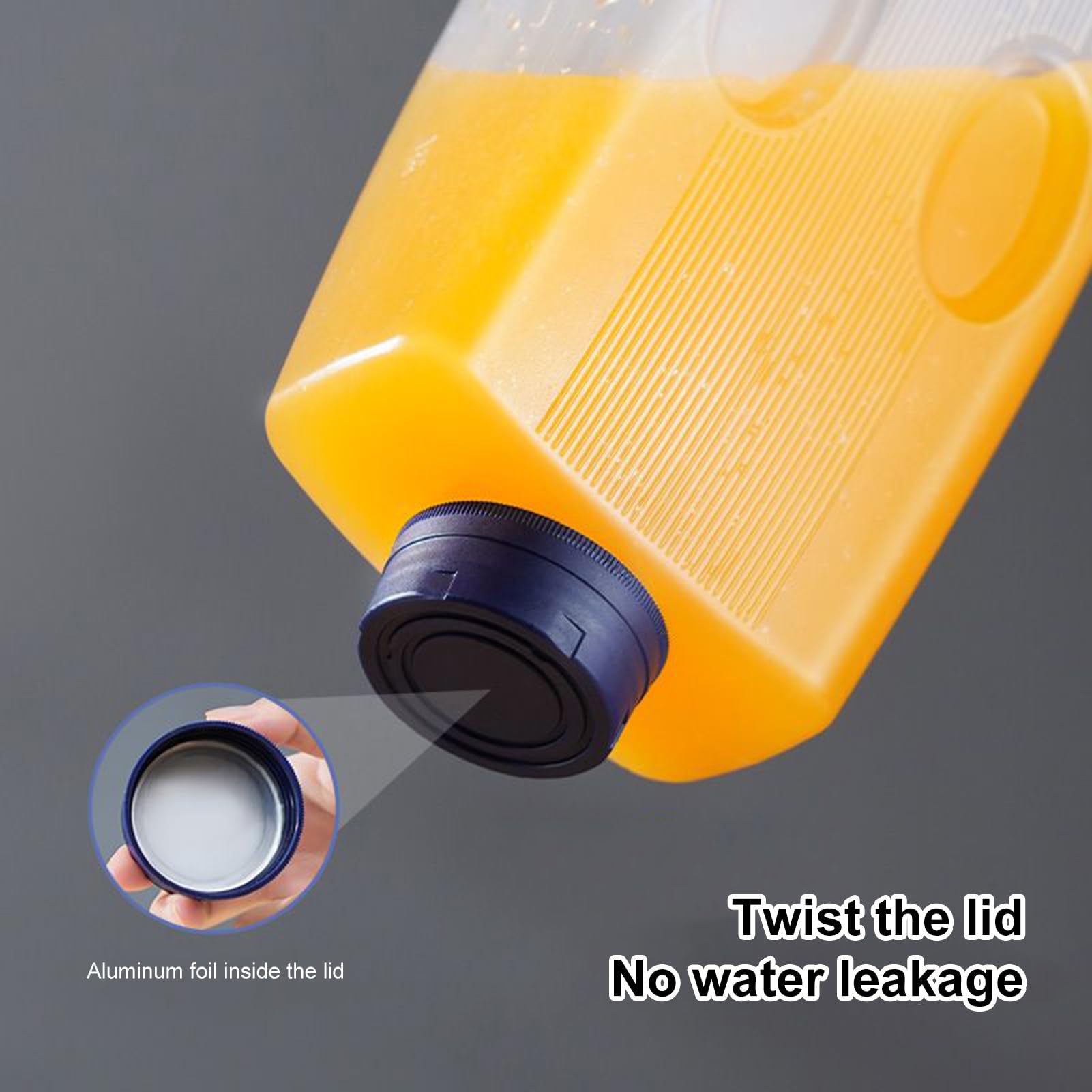 Bouteille en verre réutilisable 2L avec échelle pour jus, thé glacé, café, lait - distributeur de boissons étanche