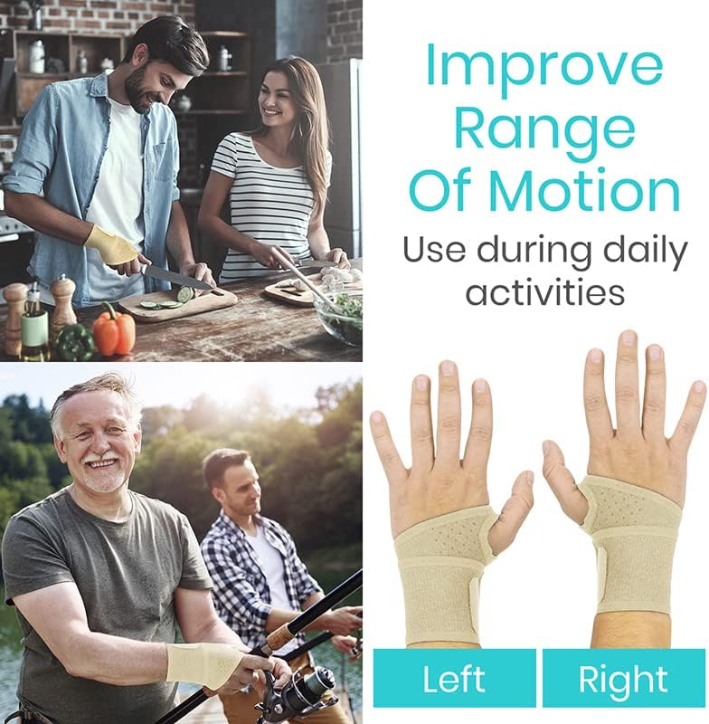 Vive Wrist Wrap Braces (2 Pack) - Tendonitis Support for Carpal Tunnel Arthritis - Sprained Pain Protection Sleeve - Weightlifting & Calisthenics Compression Stabilizer for Women, Men - Adjustable