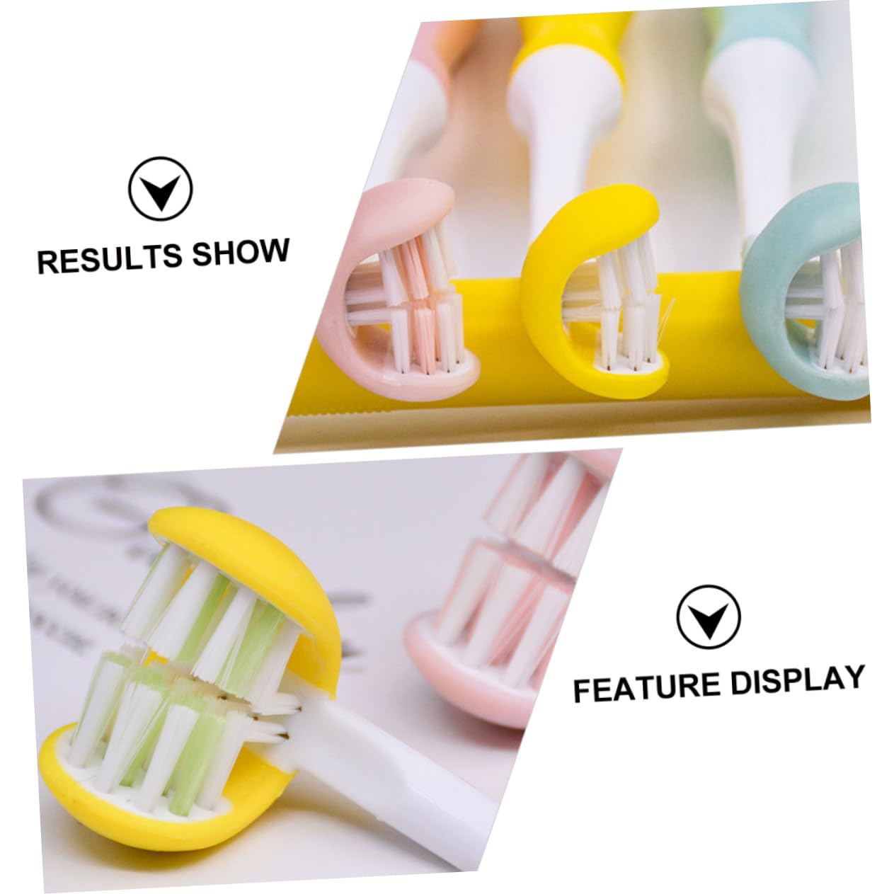 Hohopeti Spazzolino da Denti Pulizia Profonda e Cura Orale a Casa per Adulti Materiale Pp Design Avvolgente a 3 Lati, Setole Morbide
