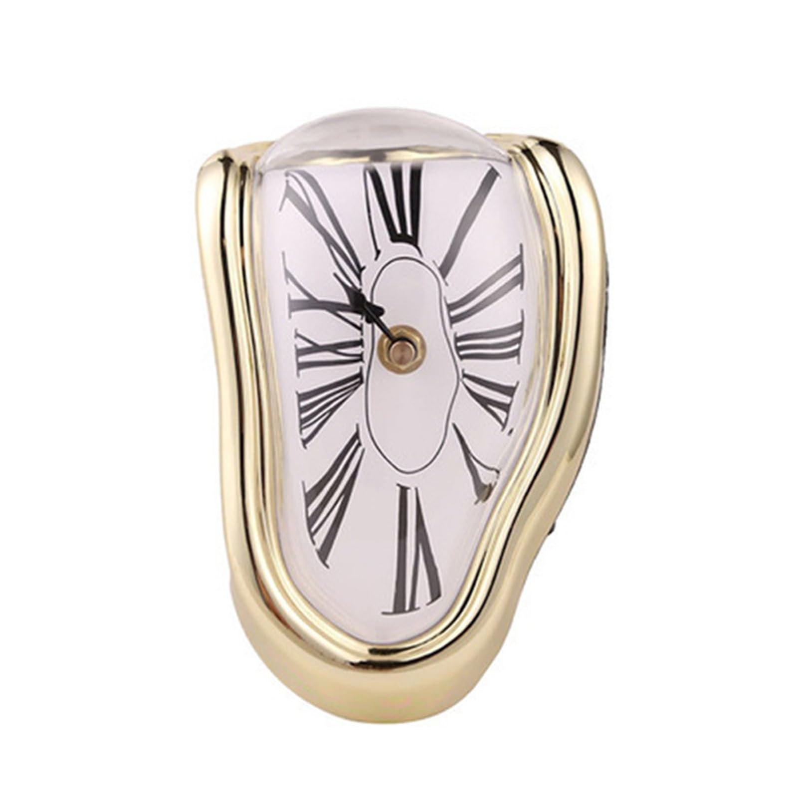 Reloj de fusión, reloj retorcido vintage creativo, esfera de números romanos, reloj Salvador Dali, reloj divertido con personalidad, for decoración en casa, oficina, estante, escritorio ( Color : Gold