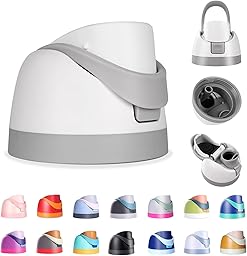 Ruzkq Replacement Lid for Owala, Compatible with Owala Cup 16oz 24oz 32oz 40oz, One Button Water Bottle Top Lid Replacement Accessory, Leakproof, BPA-Free (Ash White)