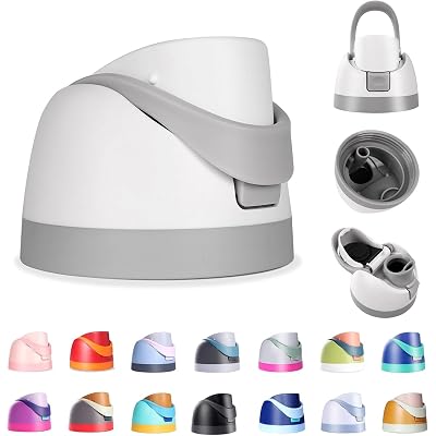Ruzkq Replacement Lid for Owala, Compatible with Owala Cup 16oz 24oz 32oz 40oz, One Button Water Bottle Top Lid Replacement Accessory, Leakproof, BPA-Free (Ash White)