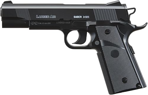 Miniatura 4 de Lancer Tactical Pistola de aire Saber X1911 CO2 pistola de aire comprimido-480 FPS con alta presión 0.42 oz y bolsa de metal BBS